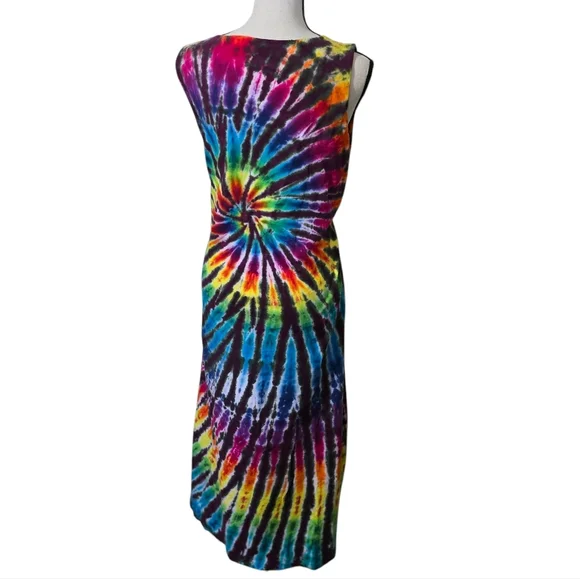 Vibrant Rainbow Tie-Dye Sleeveless Sundress - Picture 5 of 5